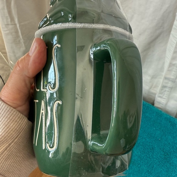 Rae Dunn Felices Fiestas Green Covered 2 Pc Ceramic Christmas Tree Mug - Picture 7 of 7